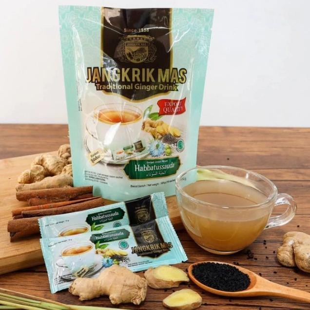 

Jangkrik Mas Traditional Ginger Drink Habbatussauda 10 sachet Serbat Jintan Hitam 120g