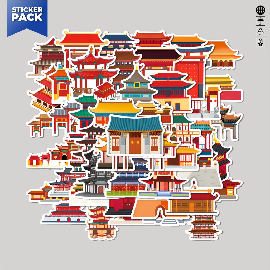

[100PCS]Stiker Pack Stiker Funny Historical Building [Bangunan Bersejarah Lucu]