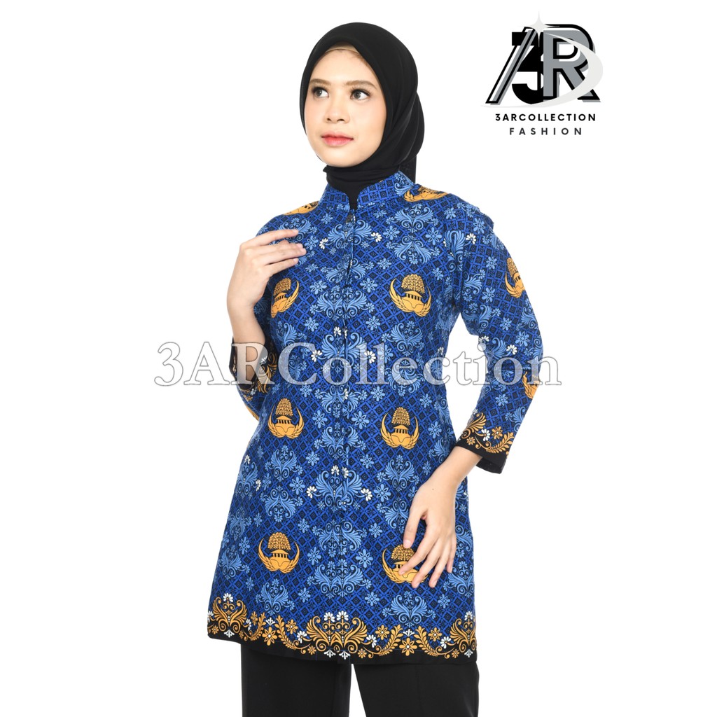 Tunik Batik Korpri Wanita Seragam Korpri Wanita Gamis Korpri Terbaru Nyaman Dress Katun