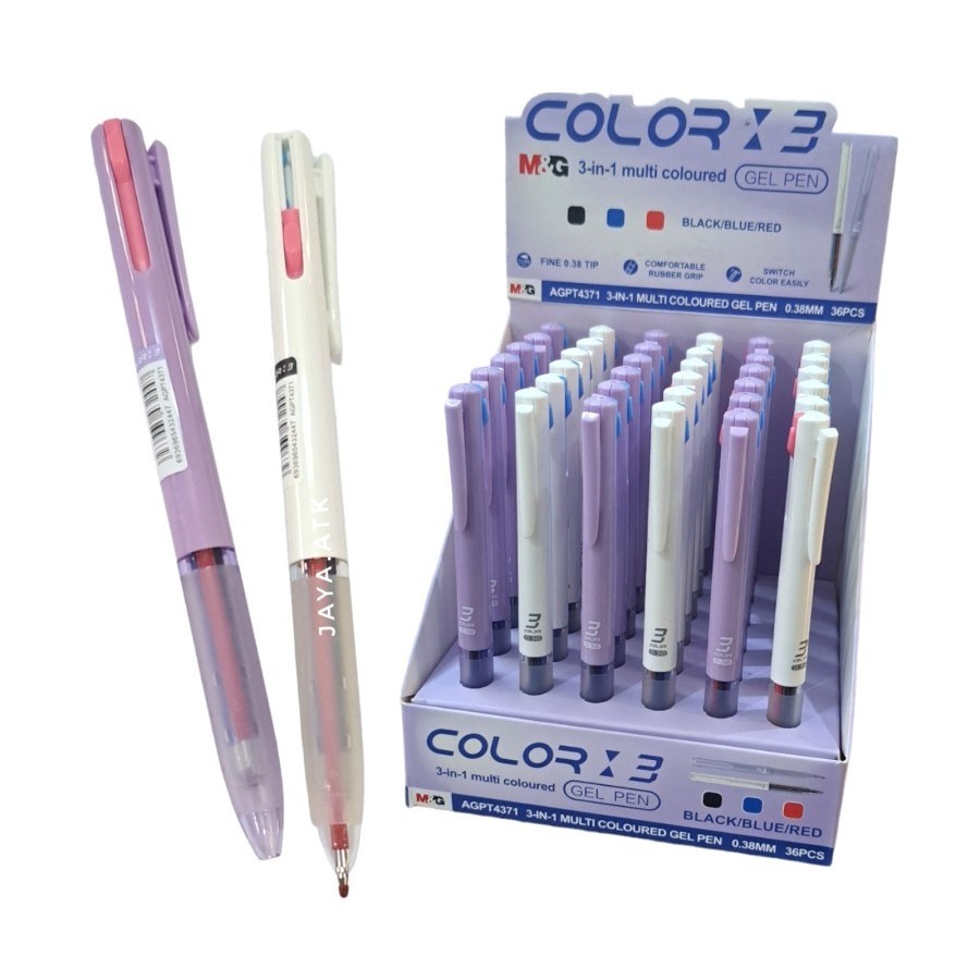 

Pulpen Gel M&G Retractable Gel Pen 3 in 1 Ballpoint 0.38mm AGPT4371