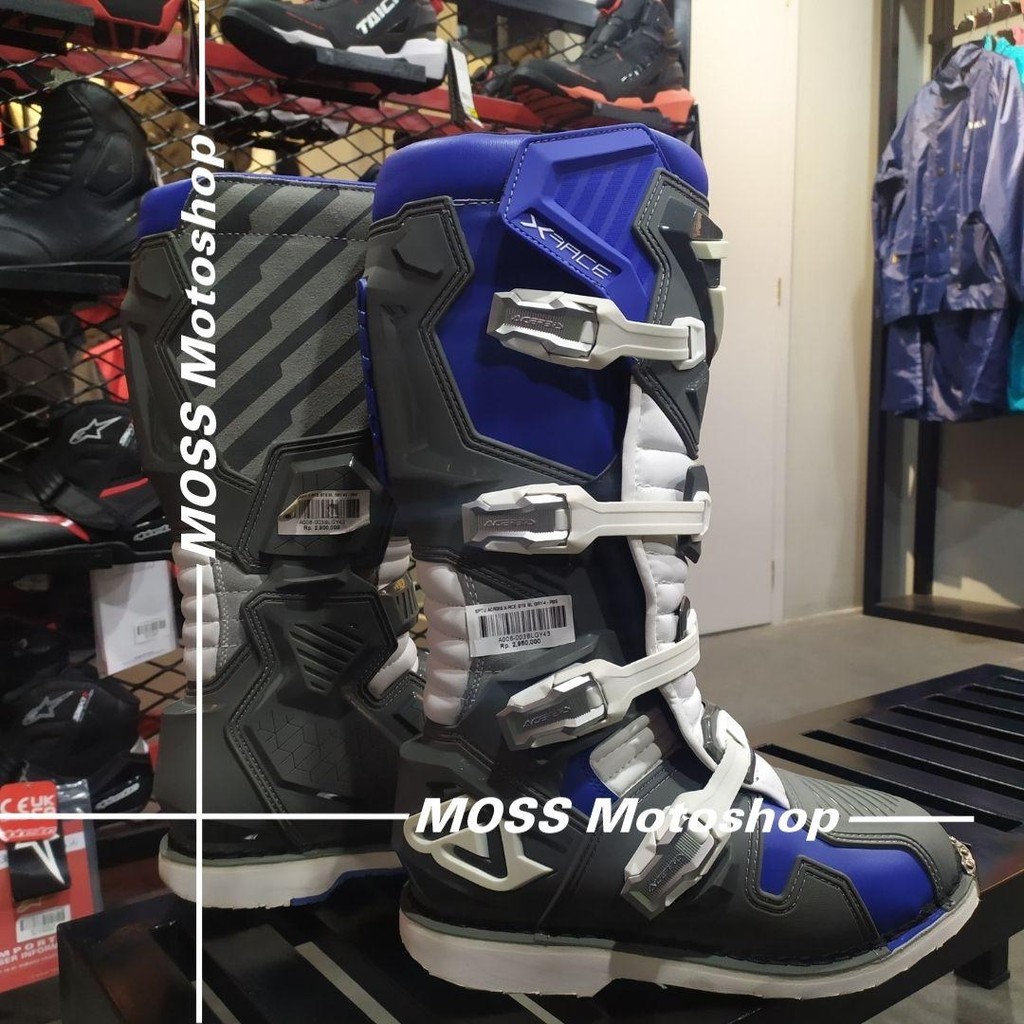 SEPATU CROSS ACERBIS X-RACE BOOTS BLUE GREY | SEPATU CROSS | 100% ORIGINAL PRODUCT