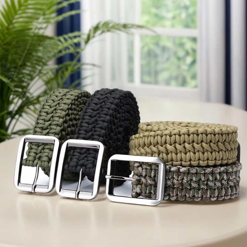 

7- core Men Women Durable Tactical Paracord Waist Belt For EDC Outdoor Survival Emergency Wilderness Adventure Camping Hiking