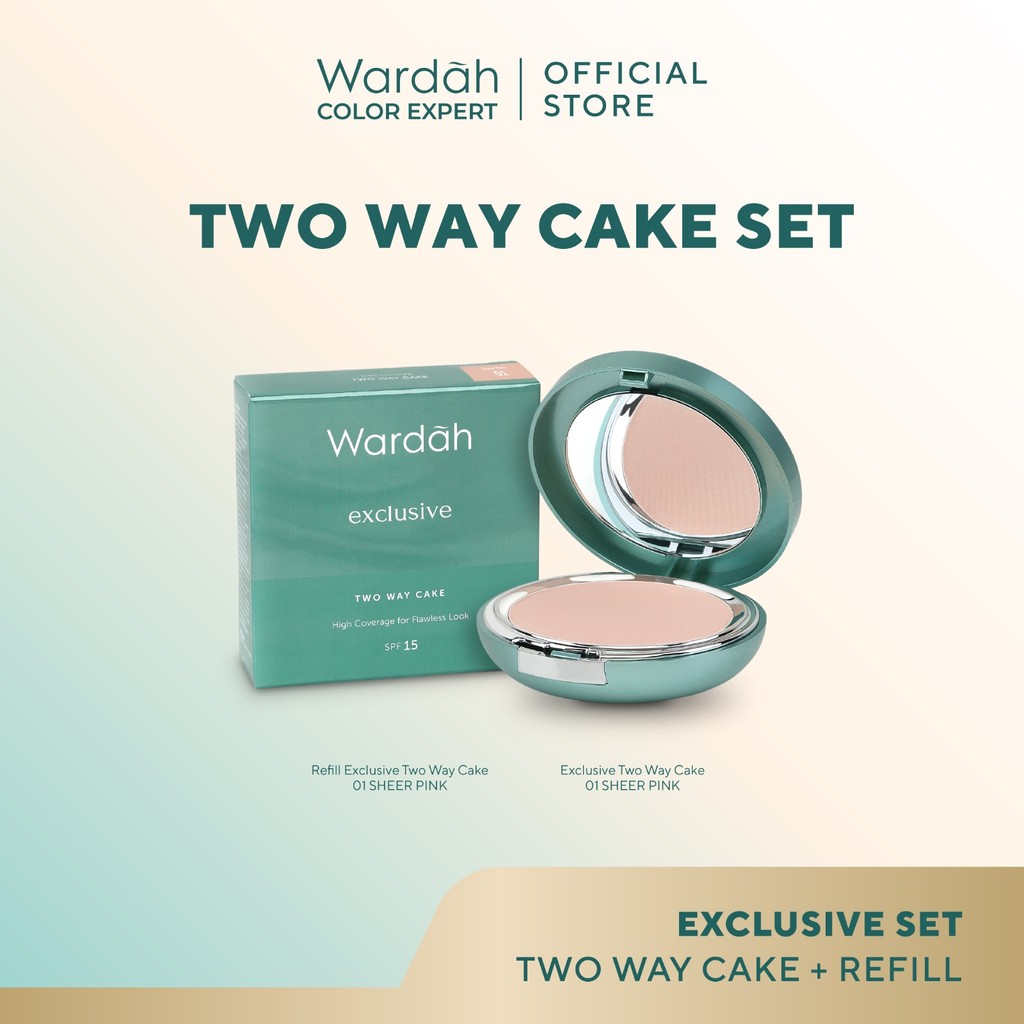 [BUNDLE] WARDAH Exclusive Two Way Cake & Refill - Two Way Cake - TWC - Refill TWC - Bedak Padat Taha