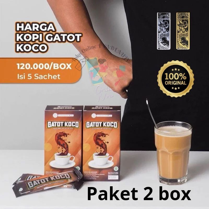 

SAISHIN TN !!!! Kopi gatot koco paket 2 box 1 Box isi 5 Sachet ( FREE BONUS ) BPOM by dR. Richard Lee