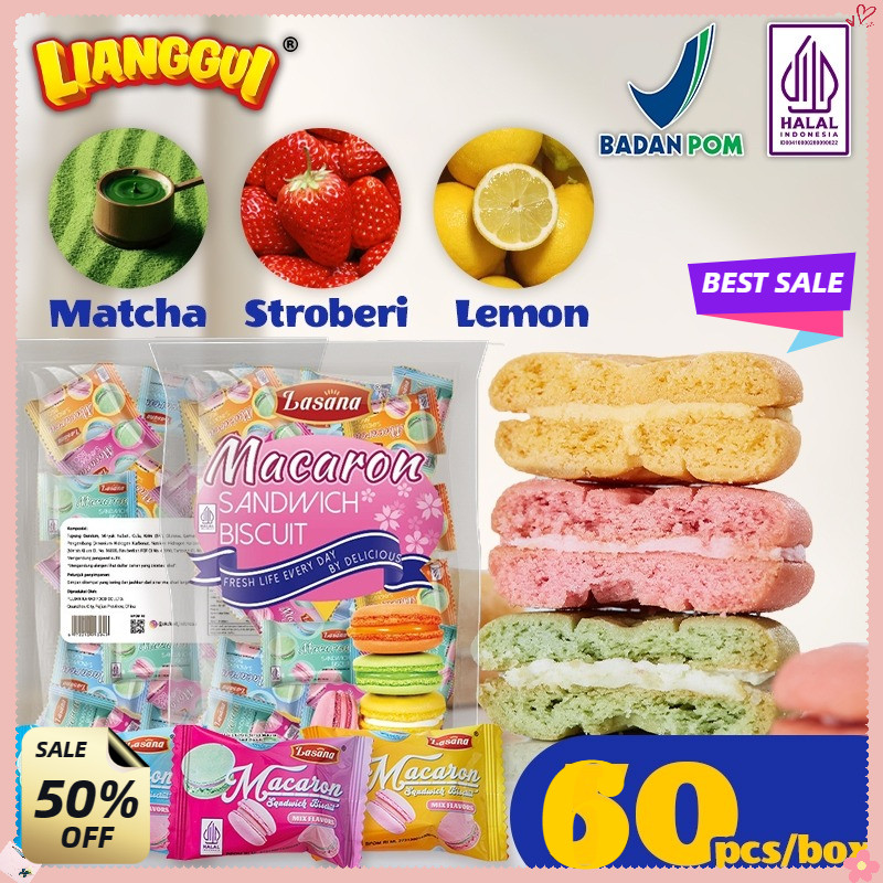 

[Pengiriman 24 jam] Lianggui HALAL Lianggui Biskuit Macaron Isi 3 Rasa HALAL - Matcha, Strawberry, Lemon Snack Viral untuk Anak Kantor