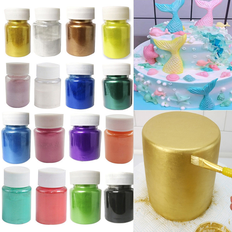 

15g/Bottle Gold And Silver Dye Glitter Powder Mousse Cake Macaron Chocolate Confectionery Pastry Baking Cake Decoration