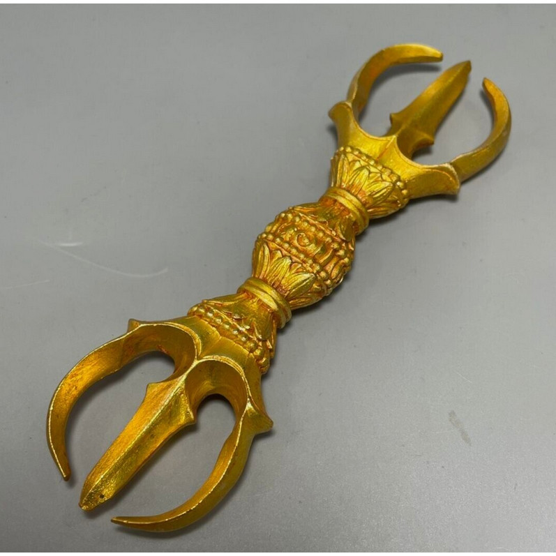 old Tibetan temple bronze gilt Vajra Dorje Phurpa statue Exorcism amulet Pendant
