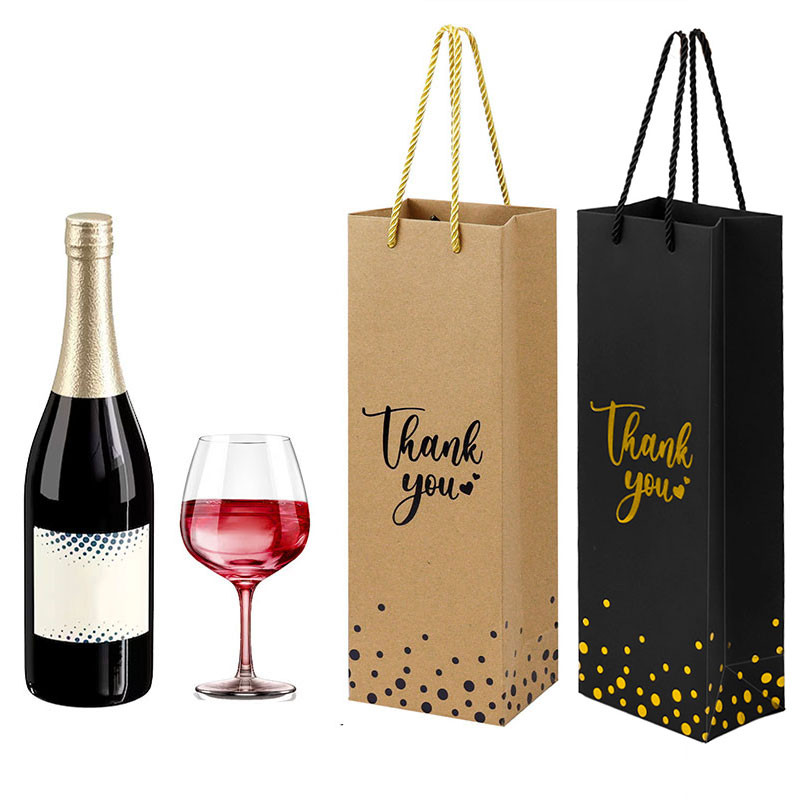 

2/4/8 Pack Wine Gift Bag Champagne Thank You, Wedding, Birthday, and New Year Gift Party Supplies