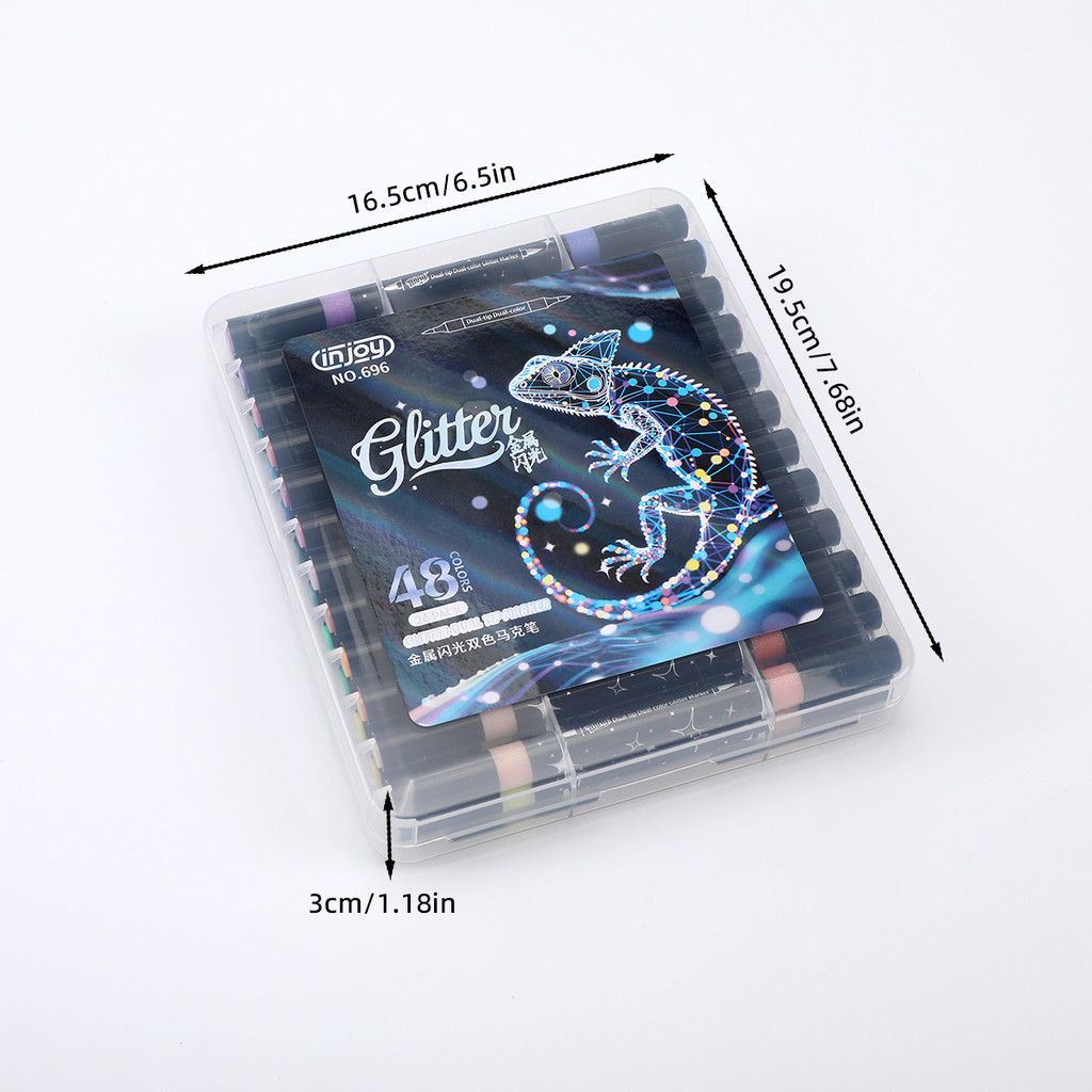 

Double headed dual color flashing marker pen painting hand account gift set