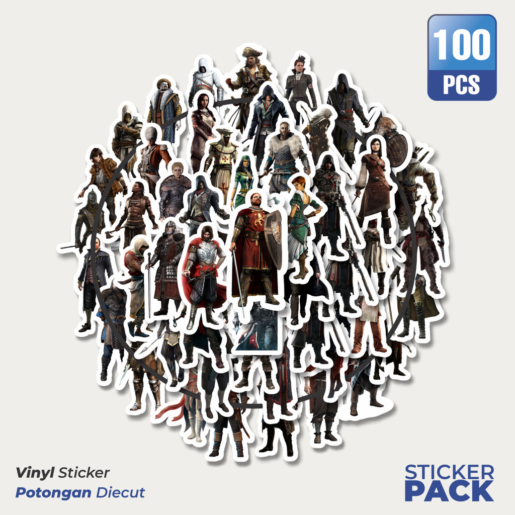 

Stiker Vinyl Stiker Game Series Assasin's Creed Universe Mix 4 Waterproof Aesthetic- Untuk Laptop, Motor, dan Helm - Paper Stationery Pack