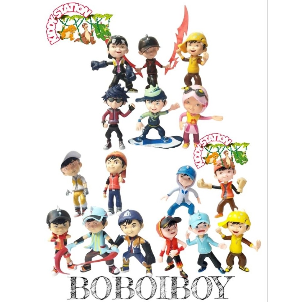 action figure boboiboy mainan topper cake boboiboy halilintar supra ice gempa angin harga 1pcs