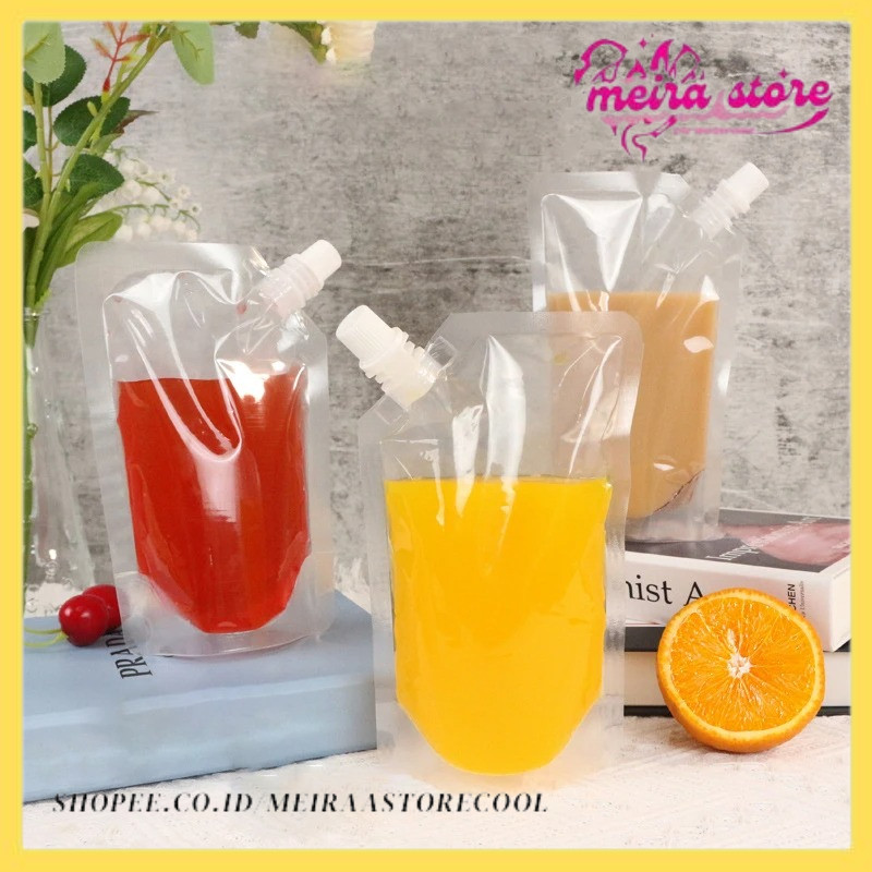

100pcs Wholesale Transparent Liquid Packaging Bags Drinking Plastic Juice Beverage Sealed Clear Stand Up Storage Pouches