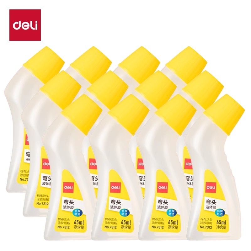 

Deli High Viscosity Liquid Adhesive 65ml with Sponge Elbow for School And Office Manual Use