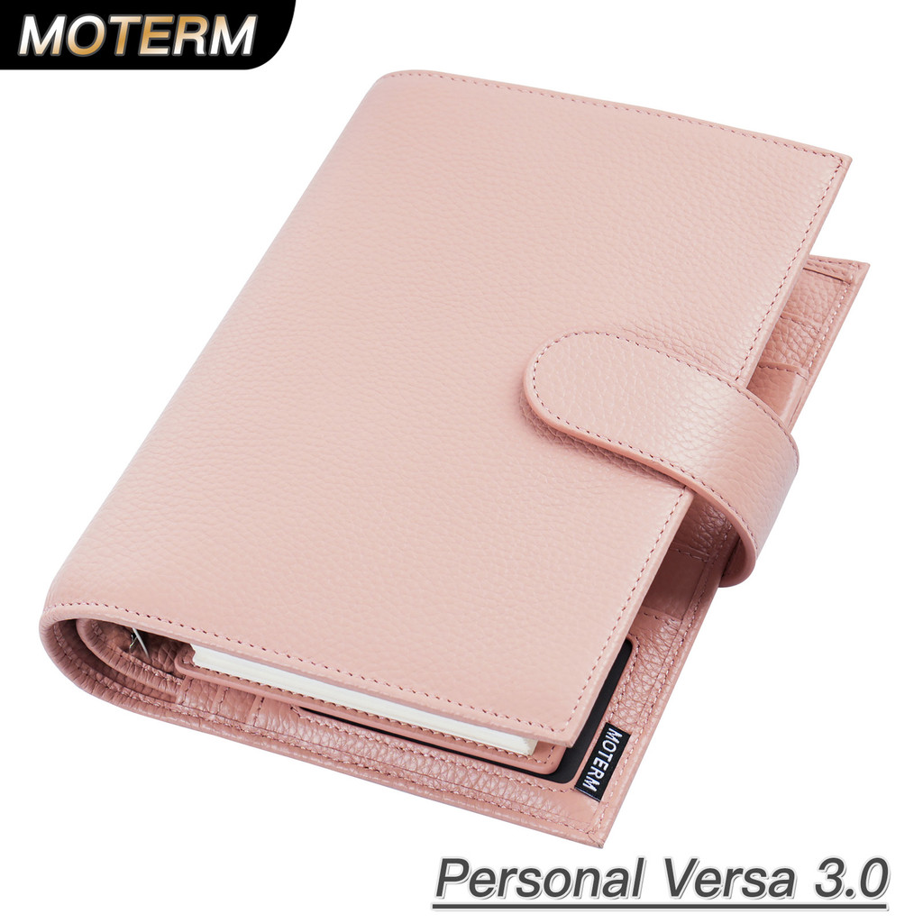 

Moterm Personal Size Versa 3.0 Rings Planner Pebbled Grain Cowhide Notebook with 25mm Rings Organizer Organizer Agenda Journal