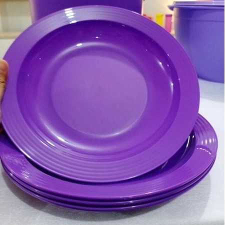 [BIG SALE] PROMO Tupperware  Large Deep Plate 4pcs Ungu