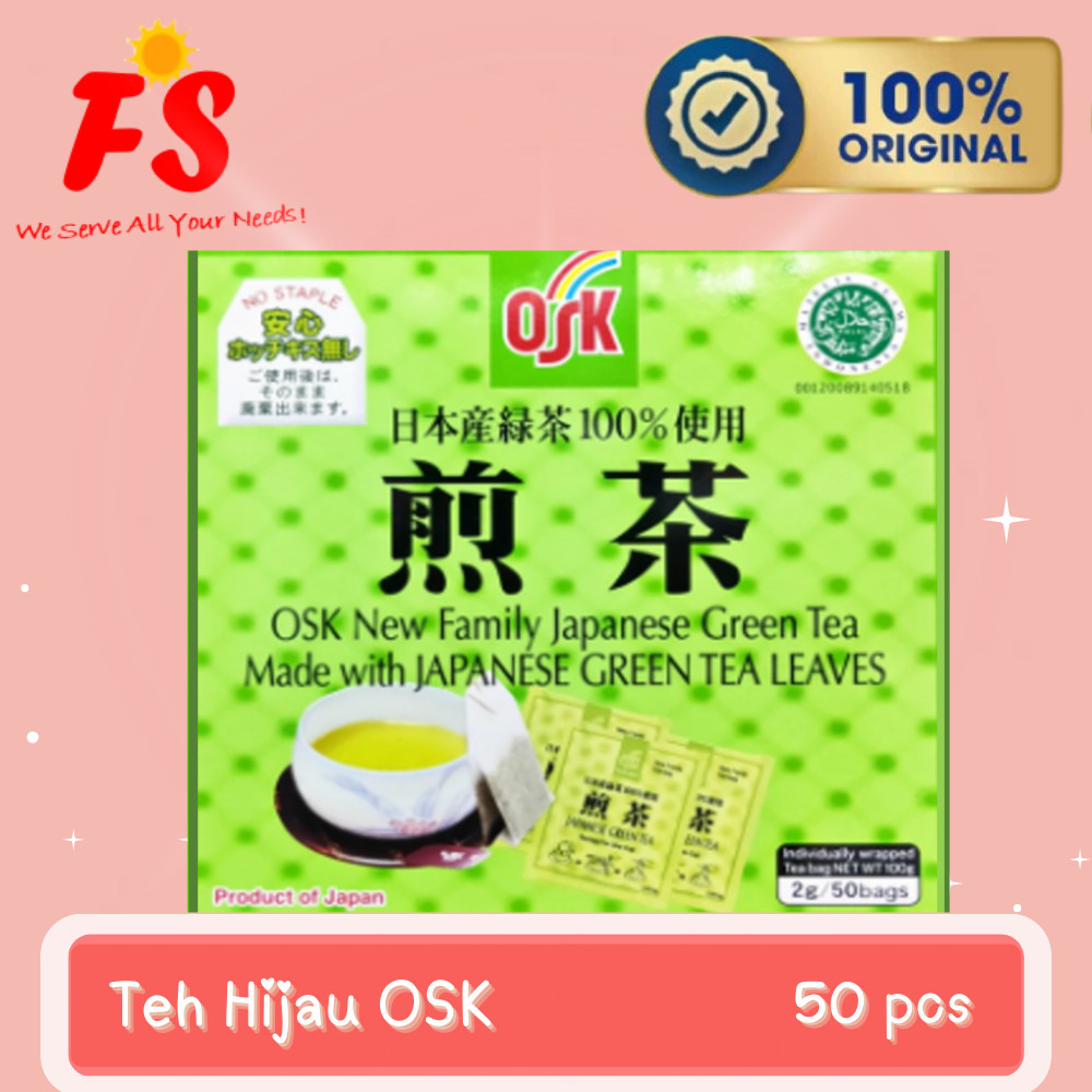 

TEH HIJAU OSK/ OSK JAPANESE GREEN TEA ISI 50 BAGS EXPIRED SEPTEMBER 2026