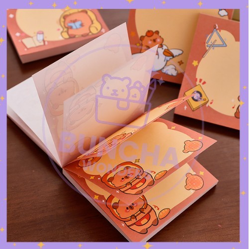 

BW Tempelan Kertas Catatan Memo Sticky Notes Motif Kapibara Note Karakter Binatang Mini Lucu S-SN027
