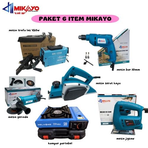 Paket ( 5 ) Item - Mikayo Mesin Las + MIKAYO Mesin Bor & Gerinda Set + MIKAYO Electric Planer + MIKA