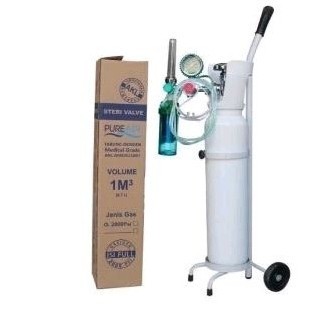 tabung oksigen 1 kubik komplit plus isi / tabung oksigen 1m3