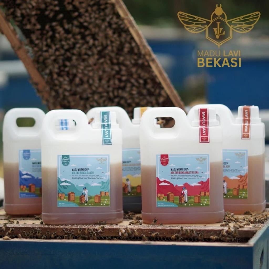 

Madu Lavi Murni 1kg Madu Asli 100% Alami Nektar Pure Raw Honey Tanpa Proses