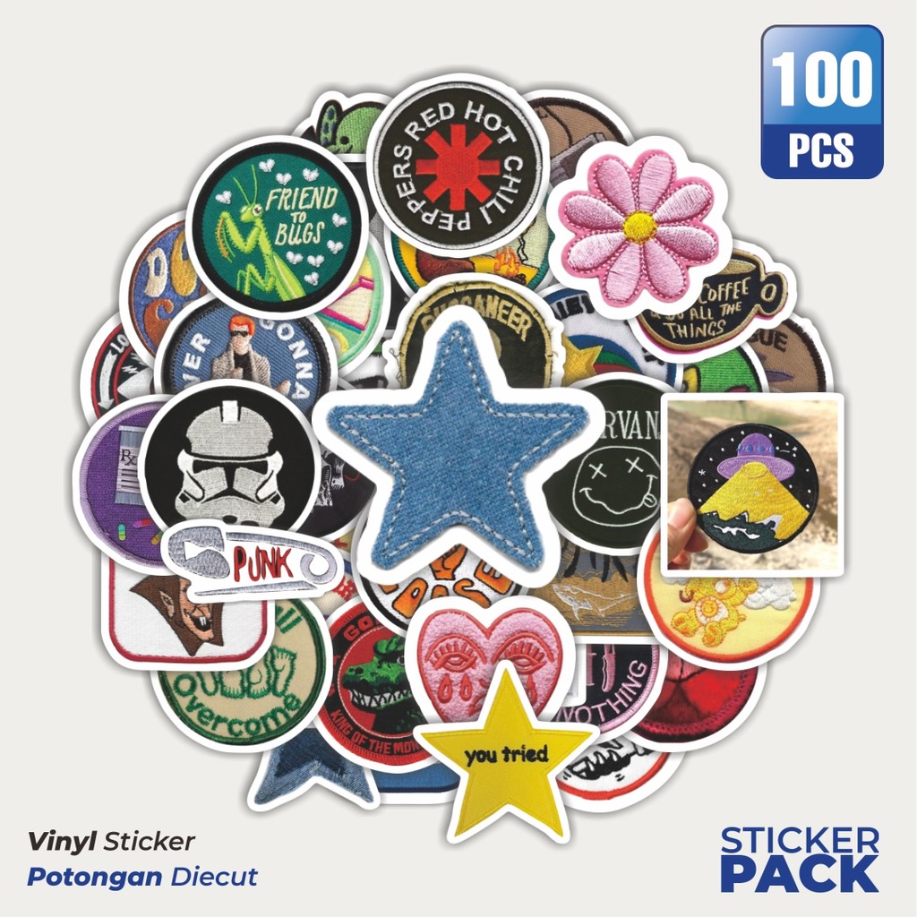 

Super Hemat! 100 PCS Stiker Patch V17 Waterproof Aesthetic- Untuk Laptop, Motor, dan Helm - Paper Stationery Pack