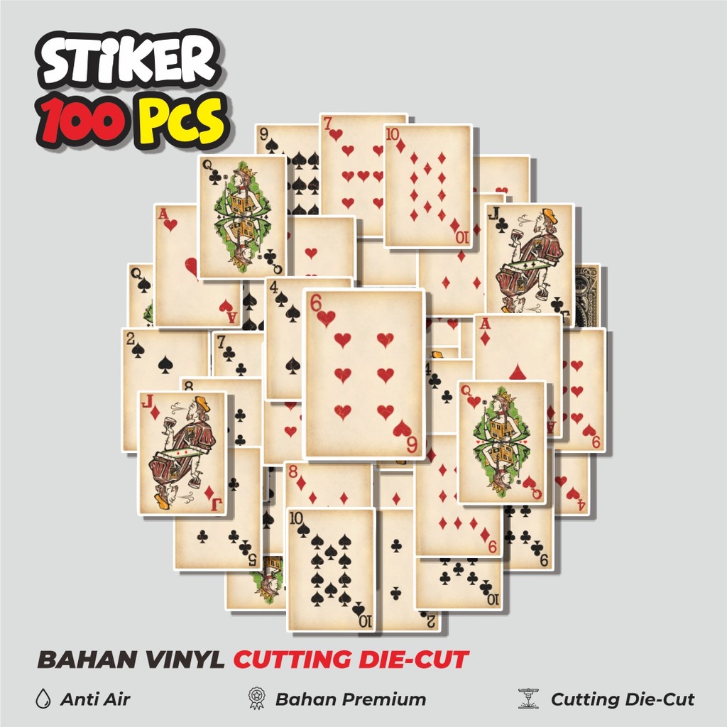 

Terbaru! 50 pcs Stiker Game Kartu Poker V1 Dekorasi Lucu Kreatif untuk Notebook, Skateboard, HP