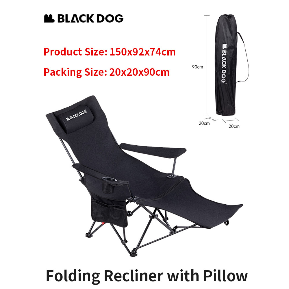 Naturehike BLACKDOG Folding Chair Recliner Adjustable Lounger for Camping Outdoor Fishing Beach Picn