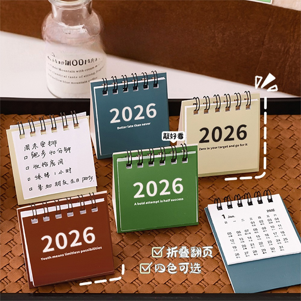 

2026 Mini Calendar Portable Desktop Ornament Planner Calendar Stationery Desk Accessories Office