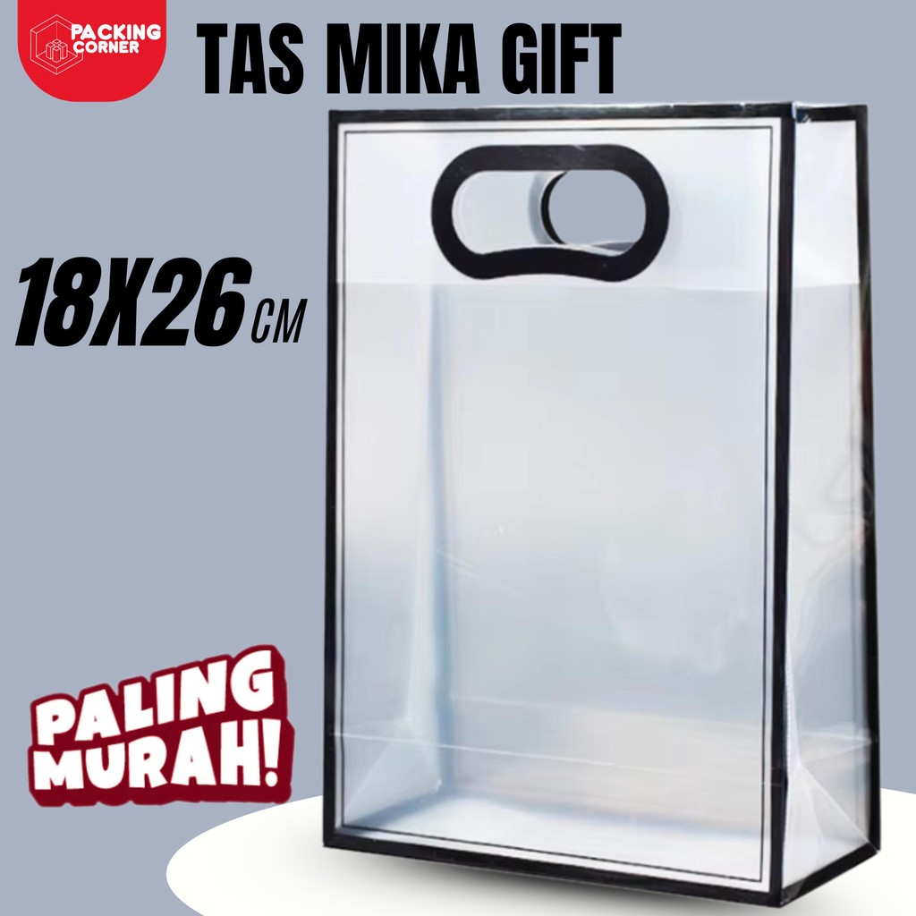 

Tas Hadiah Transparan Mika Doff Clear Gift Hampers Souvenir Kado Hand Bag Tas Gantung Jinjing Tebal