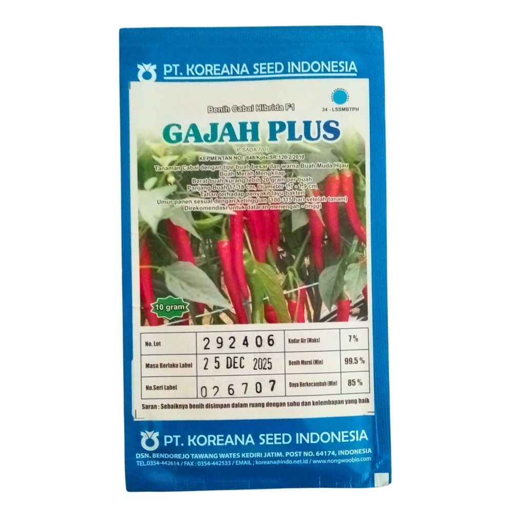 Benih Cabe Gajah Plus F1 10gr – Buah Besar Tahan Layu, Cocok Dataran Tinggi