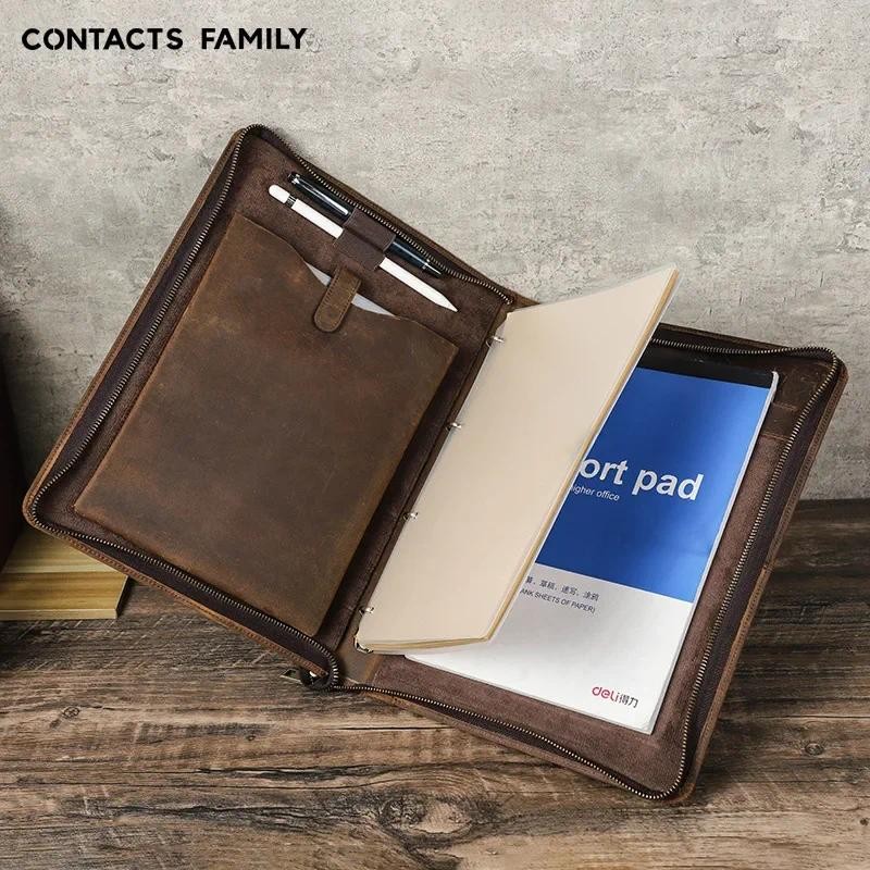 

Luxury Retro Leather Notebook Cover Case A4 Notebook Book Cover with Pen Slot for IPad 11 Inch Office School Supplies Stationery