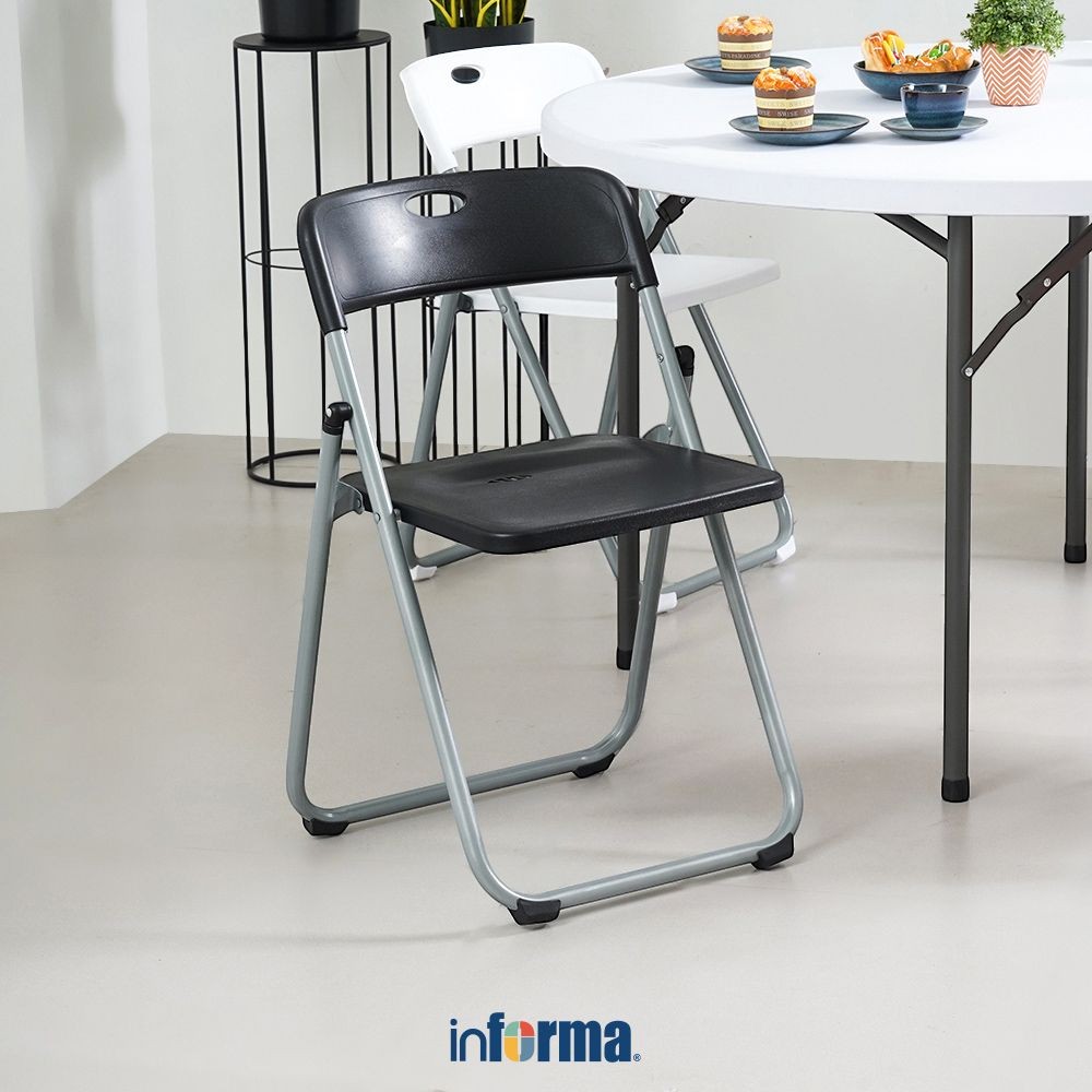 Informa Dean Kursi Lipat Plastik Pp - Hitam Multifunctional Foldable Chair Serbaguna Kursi Acara Caf