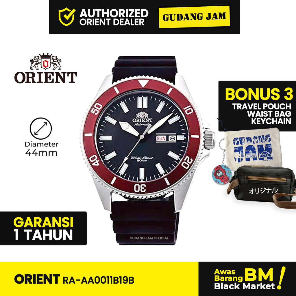 Jam Tangan Pria Orient RA-AA0011819B Kamasu Mako III Automatic Black