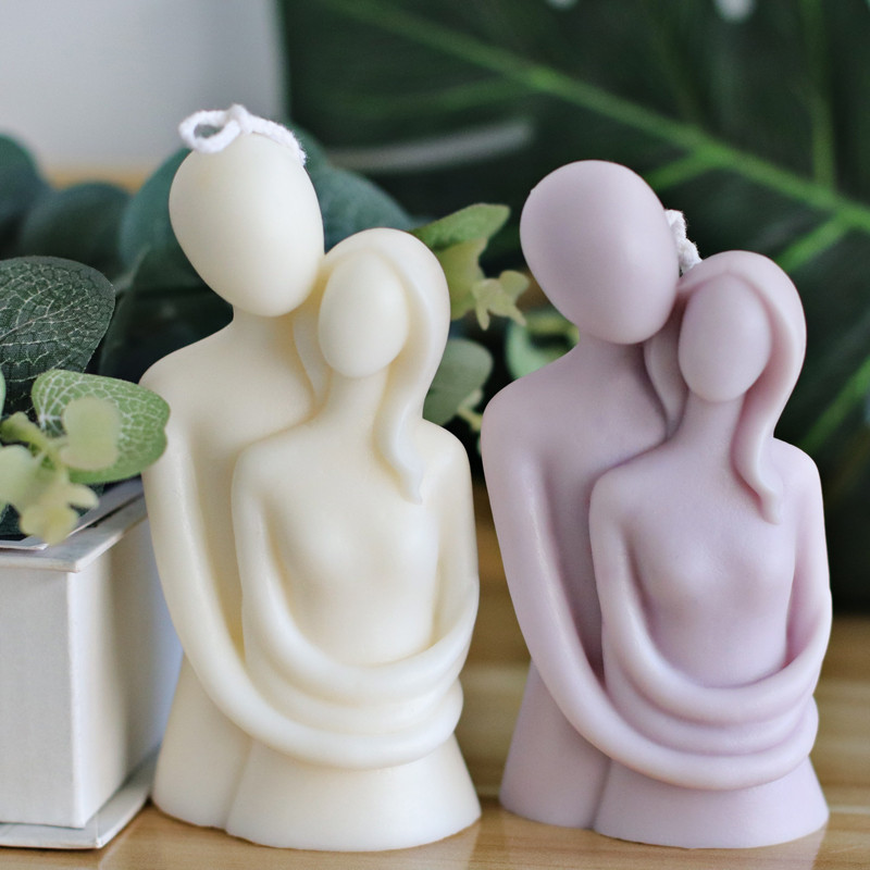 

Large 3D Romantic Couple Portrait Lovers Silicone Candle Mold Carving Art Aromatherapy Plaster Home Decor Mould Wedding Gifts