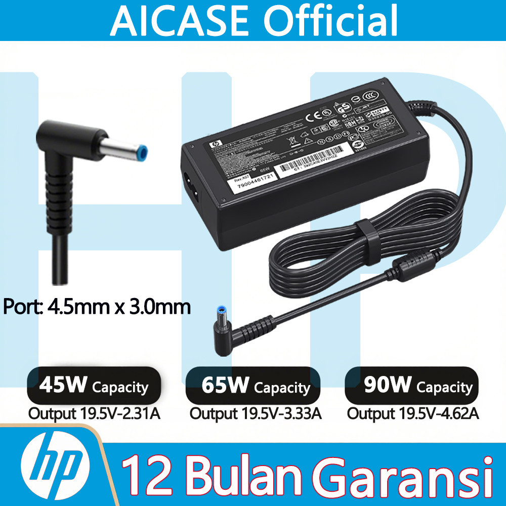 AICASC-HP Chromebook Laptop Charger Original 45W/65W 19.5V-2.31A/3.33A(4.5*3.0mm) Series 14 G3 G4 11