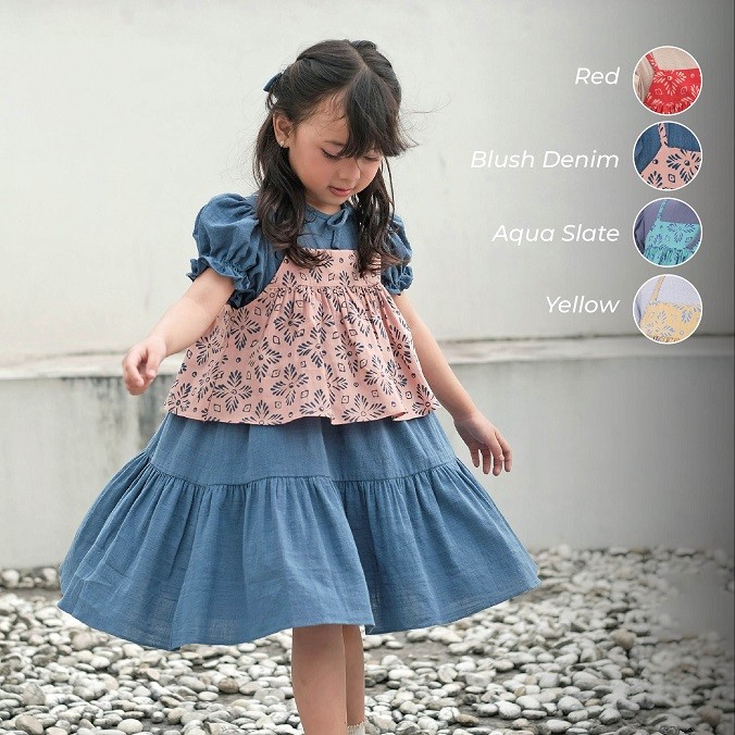 Merona Set Dress- Baju Batik | Baju Batik Anak Perempuan | Baju Batik Anak | Batik | Batik Anak | Ba