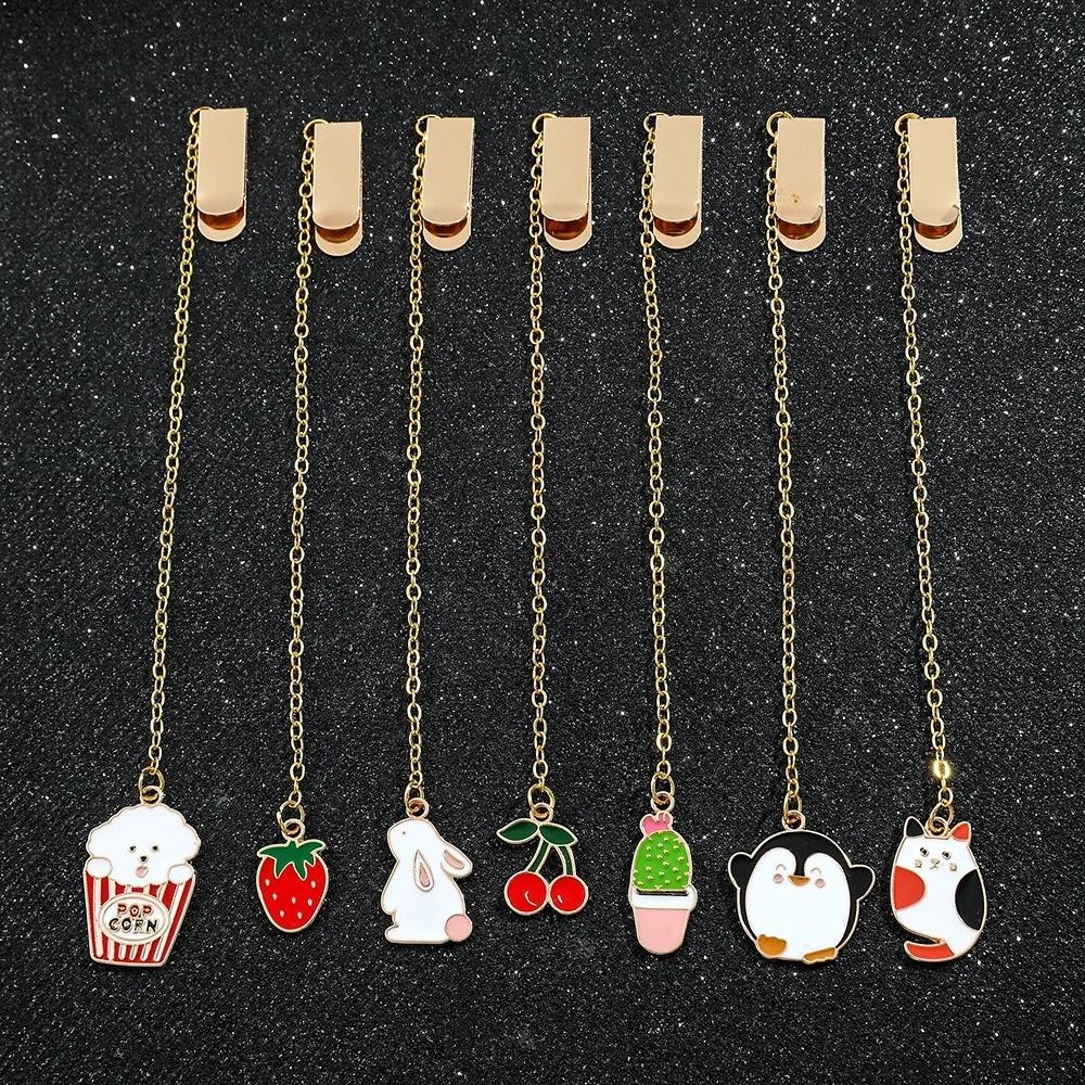 

Cute Simple Pendant Bookmark Strawberry Strawberry Cherry Dog Clips for Reader Bookworm Page Mark Stationery Supplies Gifts