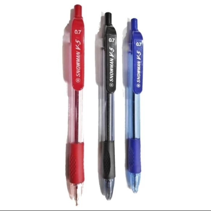 

Pulpen Snowman V5 0,7 mm (12 pcs) - Hitam