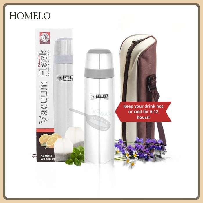 

(HOMELO) Zebra Vacuum Flask 1 Lt Prima II (112958) / Thermos Minum null