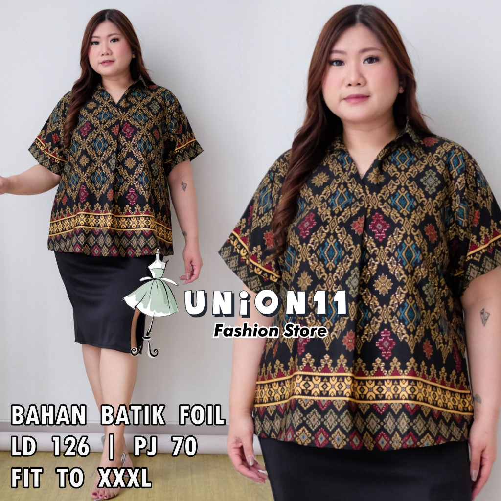 [𝗗𝘆𝗻𝗮𝗿𝗮]  KEMEJA JUMBO XXXXL WANITA LD 130 /  ATASAN JUMBO WANITA LD 130 / KEMEJA WANITA JUMBO LD 13