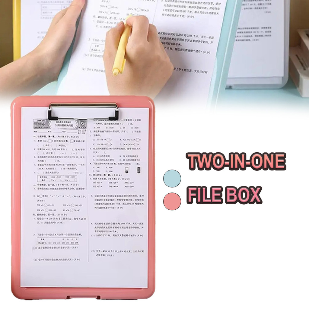 

Clipboard 2 in 1 Ideal untuk ujian, rapat kantor, dan acara lainnya Document Keeper Clip Board