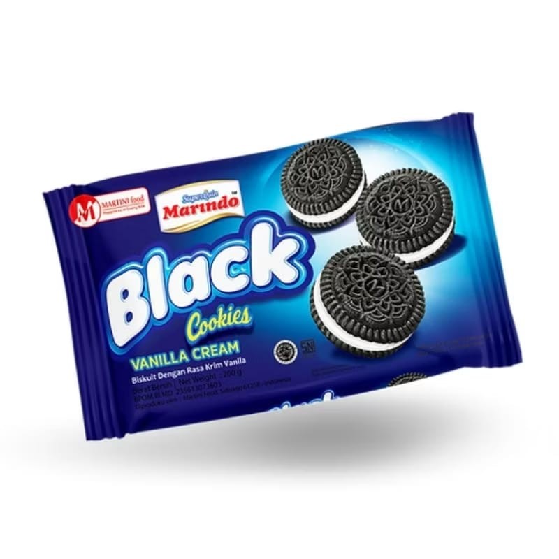 

PER PACK MARINDO BLACK KUKIES 250GR / BISCUIT COKELAT LAPIS KRIM MARINDO Snacks TS