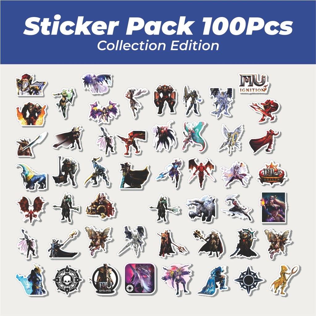 

Hot Stiker Game Series MU Online Karakter Mix Lucu Anti Air Stikers Berperekat Waterproof Sticker Decal Buat Motor Helm Buku Journal Koper Casing HP Laptop Botol Minum