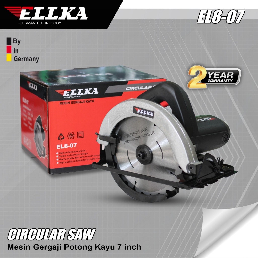 PROMO!! CIRCULAR SAW ELLKA MESIN GERGAJI KAYU LISTRIK 7 INCH CIRCLE SAW Circular Saw mesin Circle sa