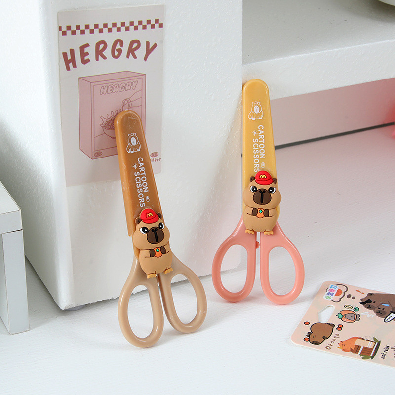 

( OTH1326 ) Alat tulis gunting scissors - capybara - brown coklat