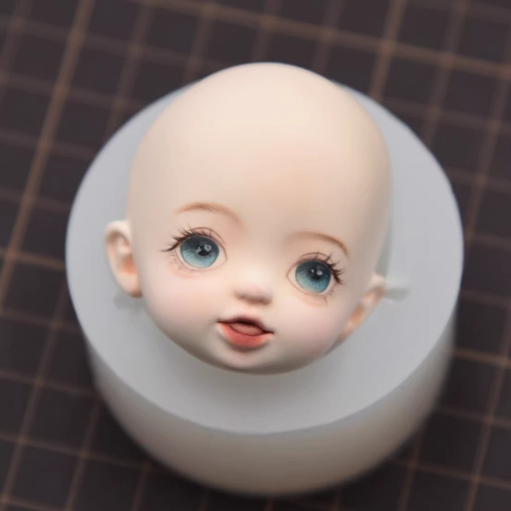 

Cute Pottery Doll Face Mold BJD OB11 Doll Face Silicone Mold 3D Doll Head Silicone Mold Clay Doll Body Mould