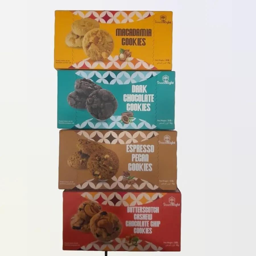 

Snack Right Cookies Kukis 90gr Rasa MACADAMIA / DARK CHOCOLATE / ESPRESSO PECAN / BUTTERSCOTCH CASHEW CHOCOCHIPS