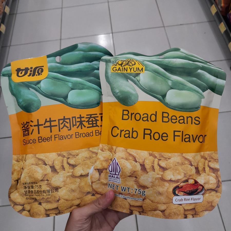 

Kam Yuen Gain Yum Broad Beans Kacang Rasa CRAB ROE / SAUCE BEEF 75gr