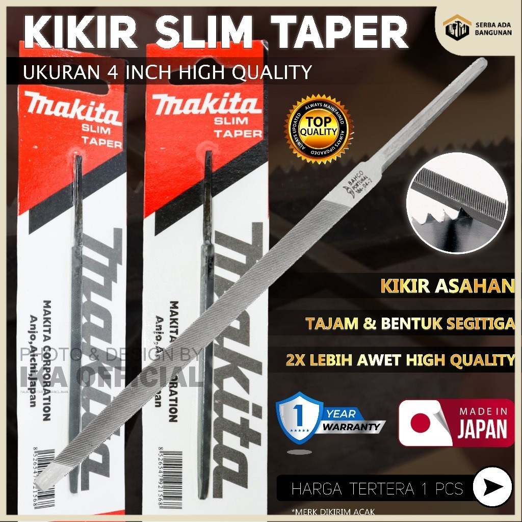 SAB Kikir Segitiga Kikir Gergaji Kikir Segitiga Gagang Kayu 4inchi/ Alat asah gergaji / kikir gergaj