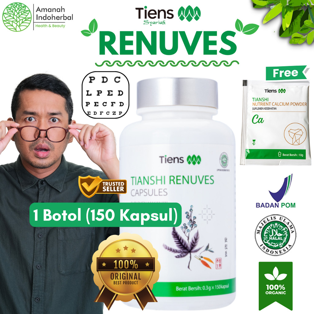 Suplemen Mata Minus Katarak Plus Tiens Renuves Original Herbal Obat Mata Minus dan Rabun, Obat Mata 